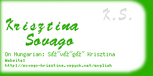 krisztina sovago business card